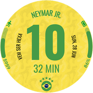 Seleção watch face — NEYMAR JR., number 10